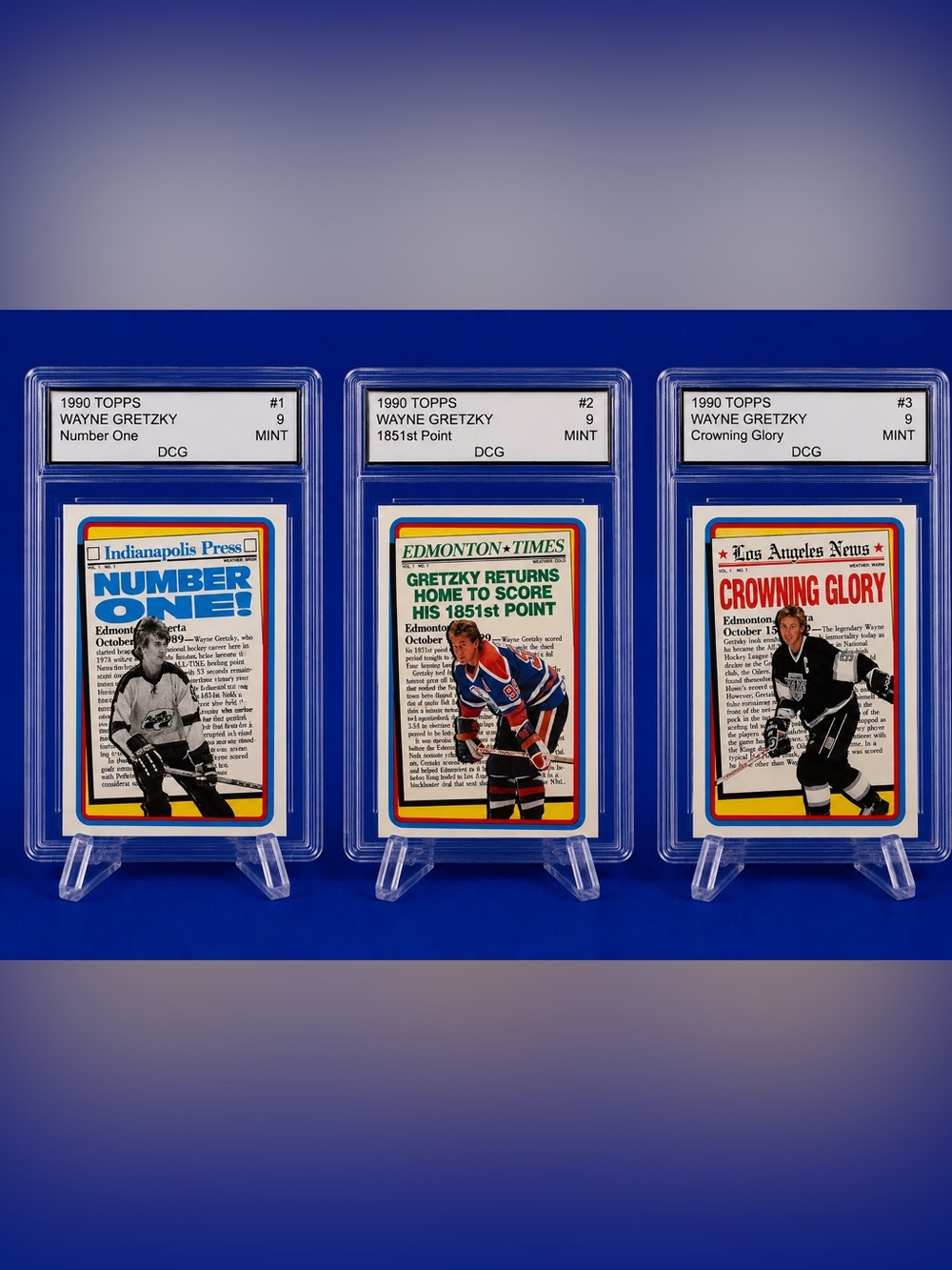 Topps Wayne Gretzky 'Crowning Glory' THREE CARD SET